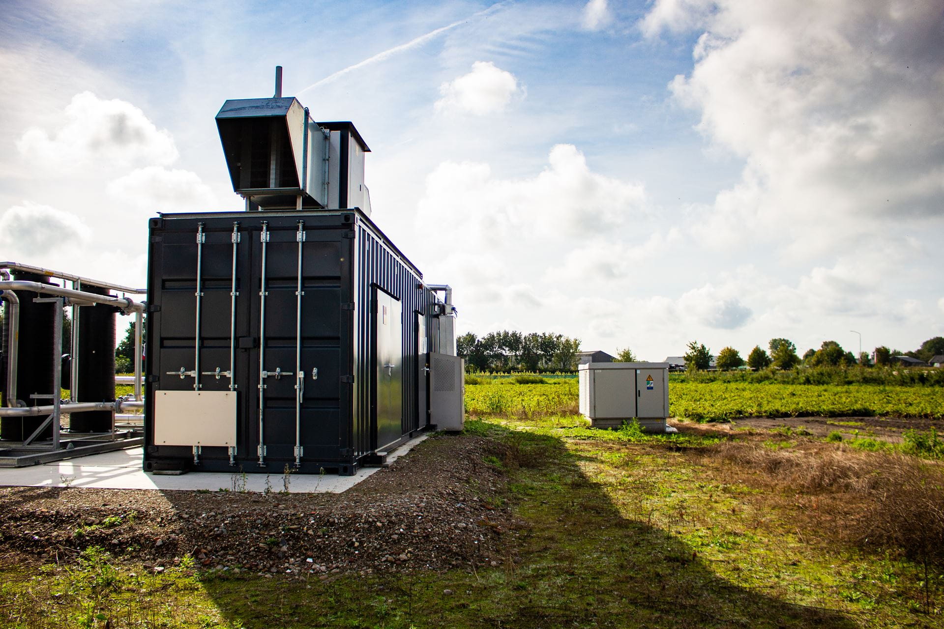 Groen gas installatie weiland